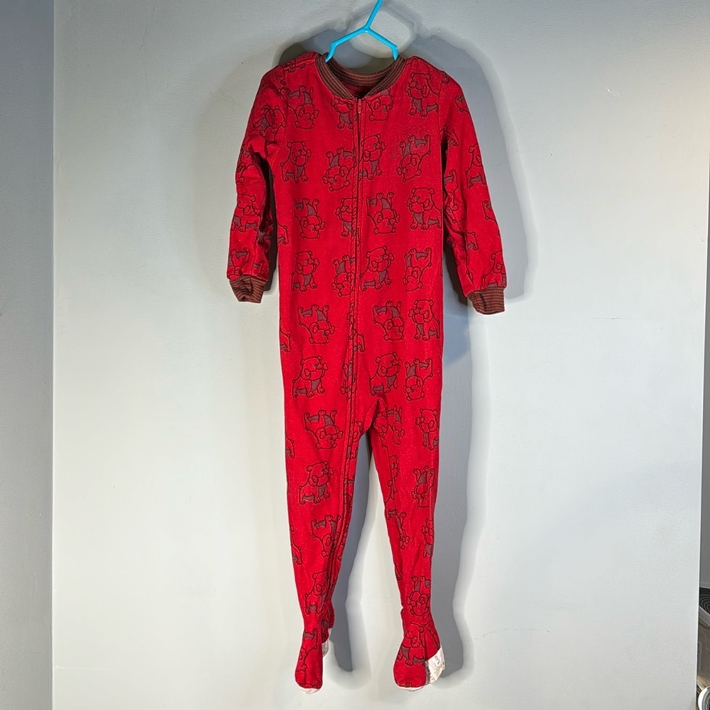 Bulldog pattern footed pajamas